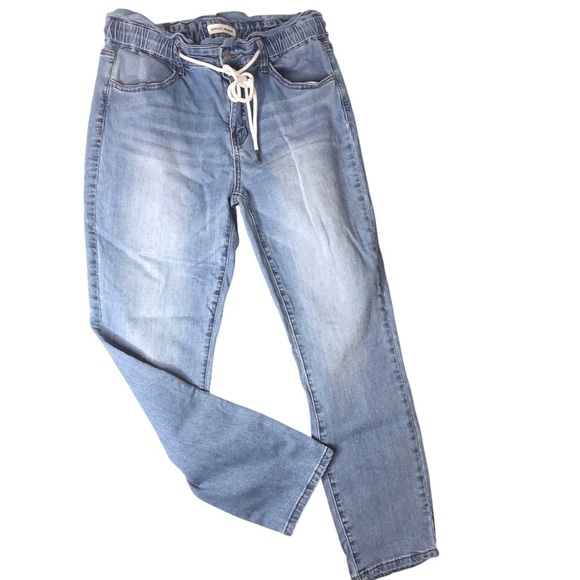 Ashley Mason Drawstring Lace-Up Jean Sz 11 Jrs 30” Waist High Rise Casual Loose - Picture 1 of 6